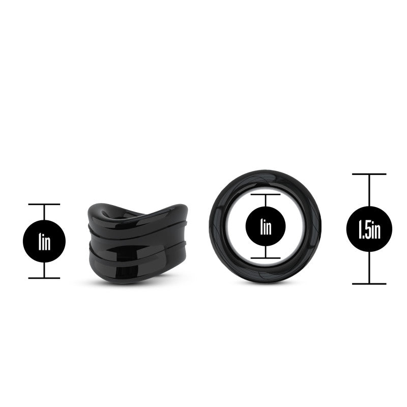 Stay Hard Beef Ball Stretcher Snug 1 Inch Black Ball Stretcher