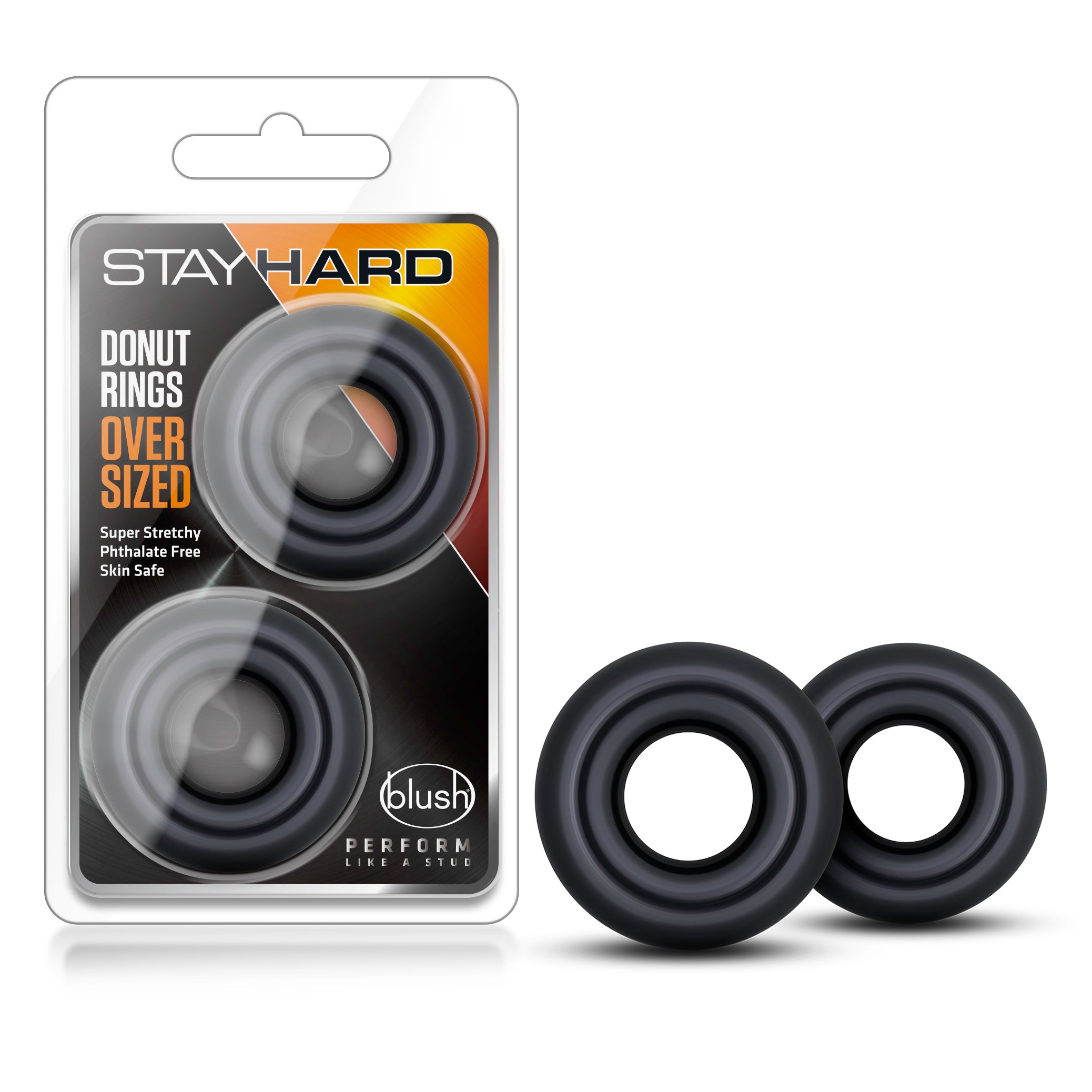 Stay Hard Donut Rings (Black) – Oversized Cock Ring Secondary image