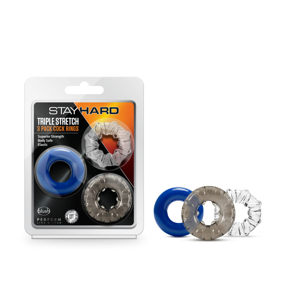 Stay Hard Triple Stretch Set of 3 – Comfortable Cock Rings Secondary image