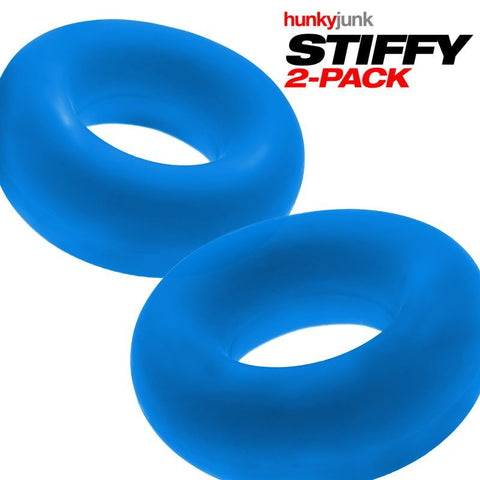 Stiffy 2 Piece Bulge Cockrings by HunkyJunk in Teal Ice COCK RING Set