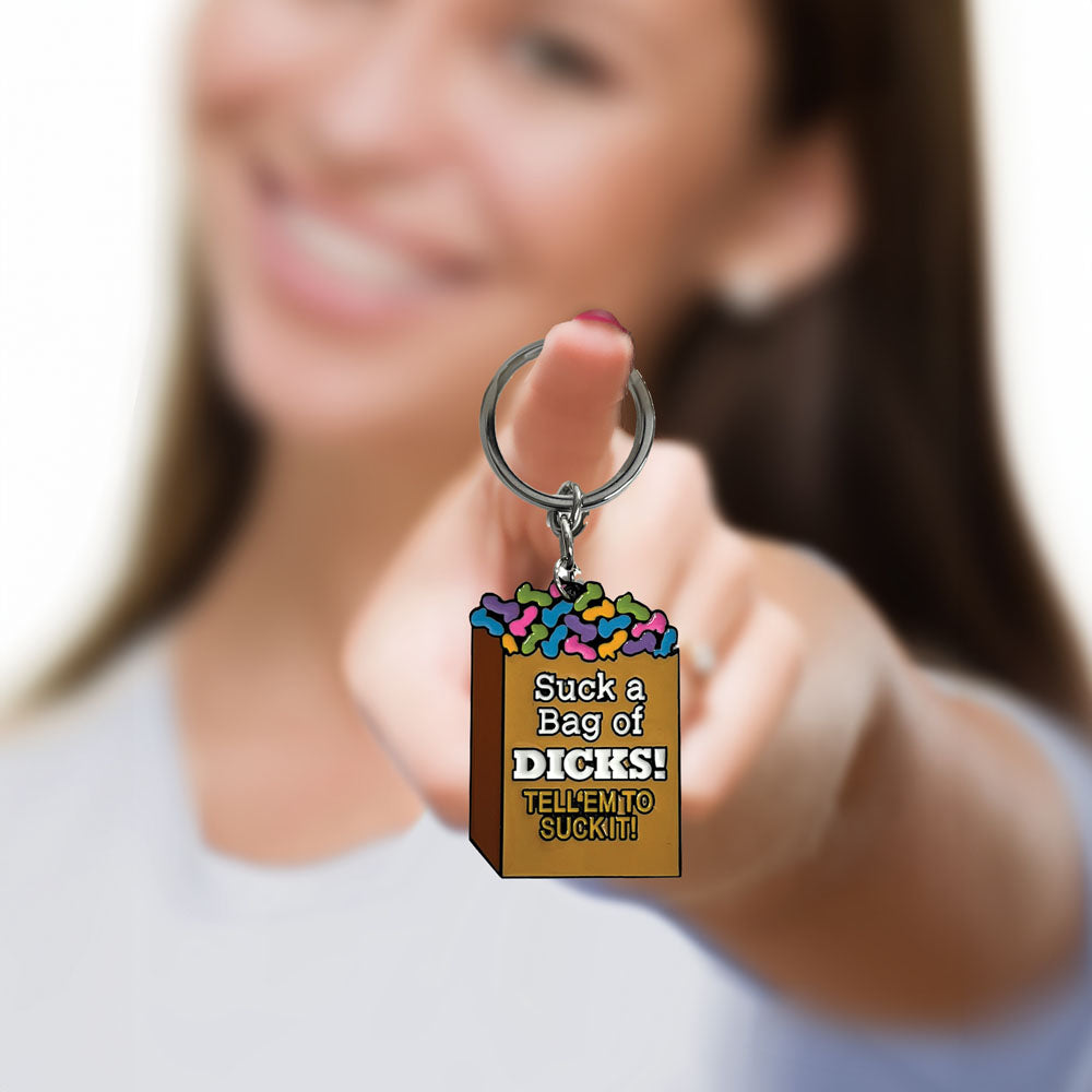 Suck A Bag of Dicks Novelty Keychain Secondary image