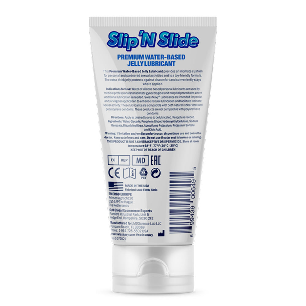 Swiss Navy Slip N Slide Premium Jelly Lubricant 5 Ounce Water Based Lube