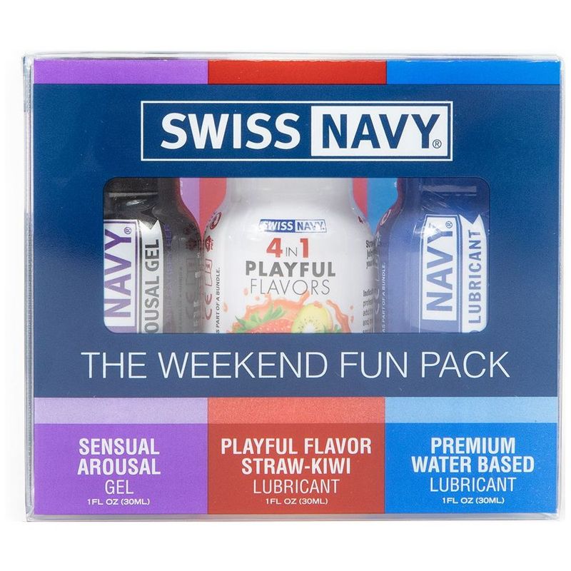 Swiss Navy Weekend Fun Pack - 3 Vibrant Flavors 2 Oz Water Based Lube