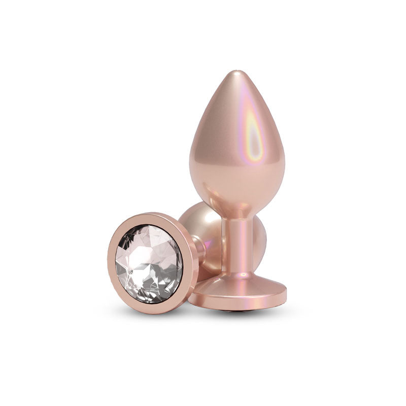 Rear Assets Iridescent Champagne Medium 3.23 Inch – Lightweight Butt Plug Secondary image