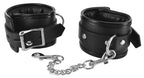 Locking Padded Wrist Cuffs with Chain – Comfortable Secure Bondage Wrist Restraints Black > Bondage Gear > Restraints