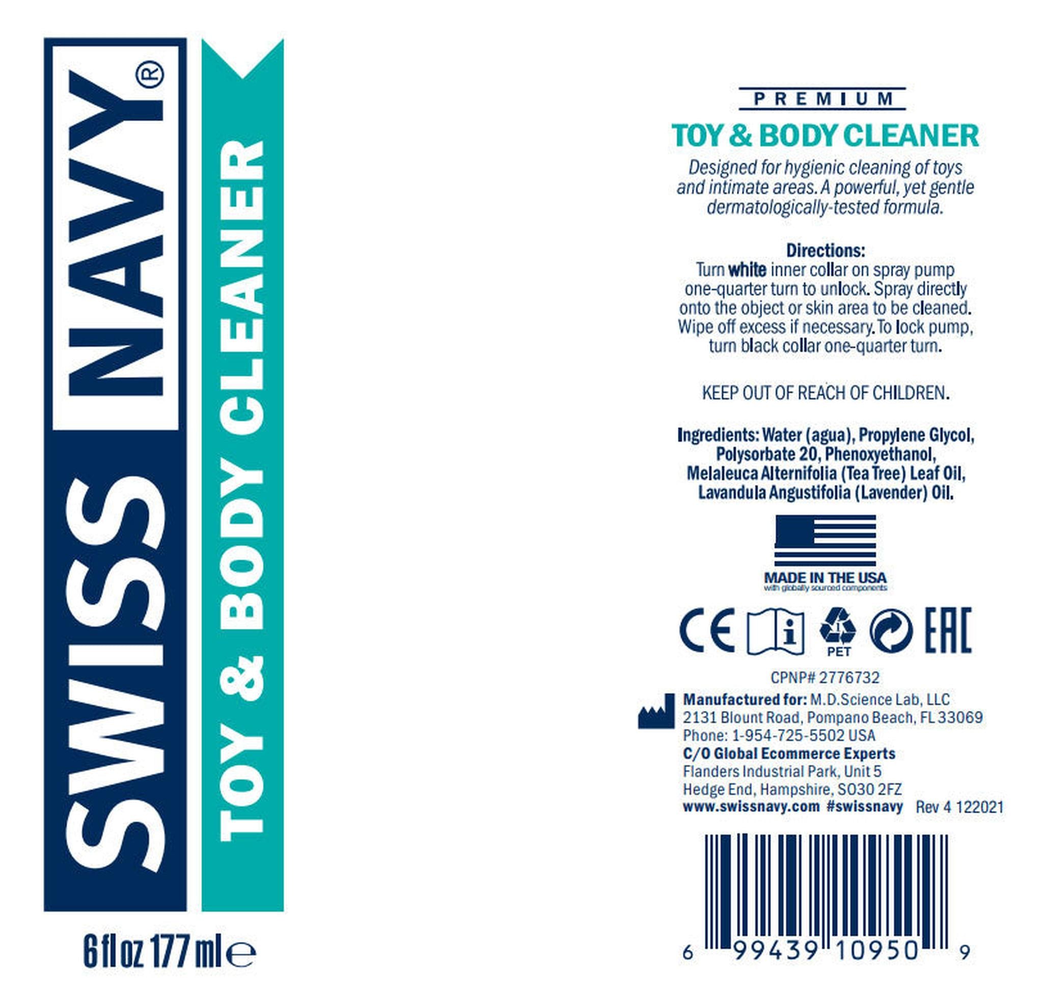 Swiss Navy Toy and Body Cleaner 6 Ounce 177 ml > Essentials > Toy Cleaners