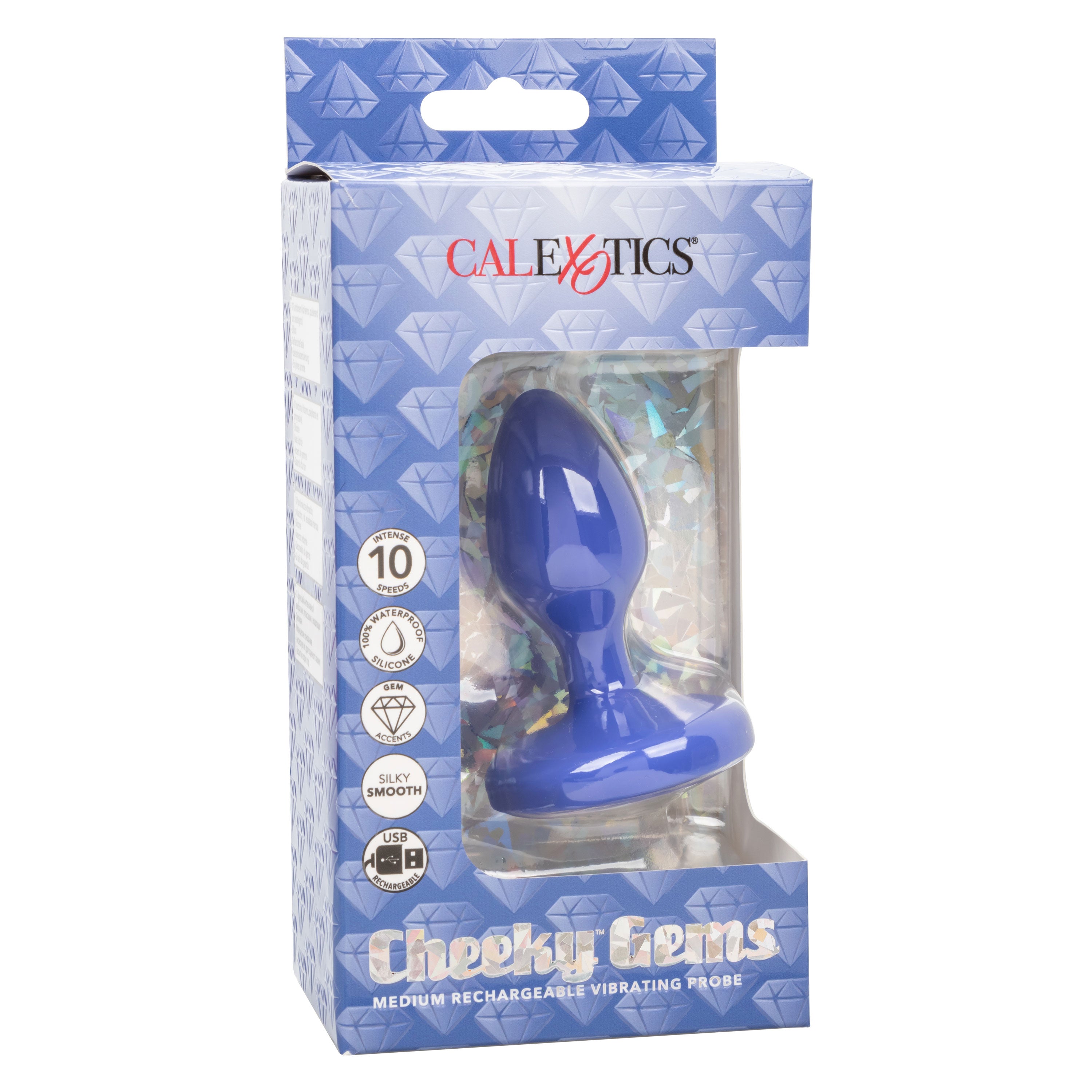 Cheeky Gems Medium Rechargeable Vibrating Probe – Flexible Silicone Vibrator > Anal Range > Jewel Butt Plugs