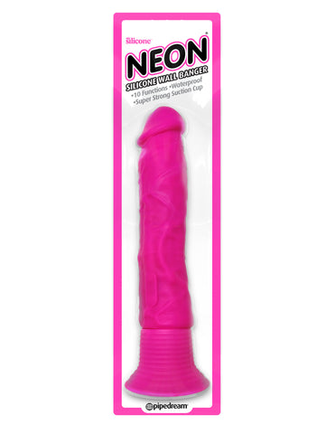 Neon Silicone Wall Banger 15.2 cm 6'' Vibrating Dong with Suction Base DONGS
