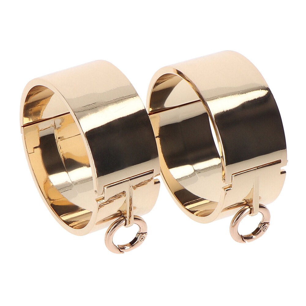 Slave Wrist Cuffs (Gold) Secondary image