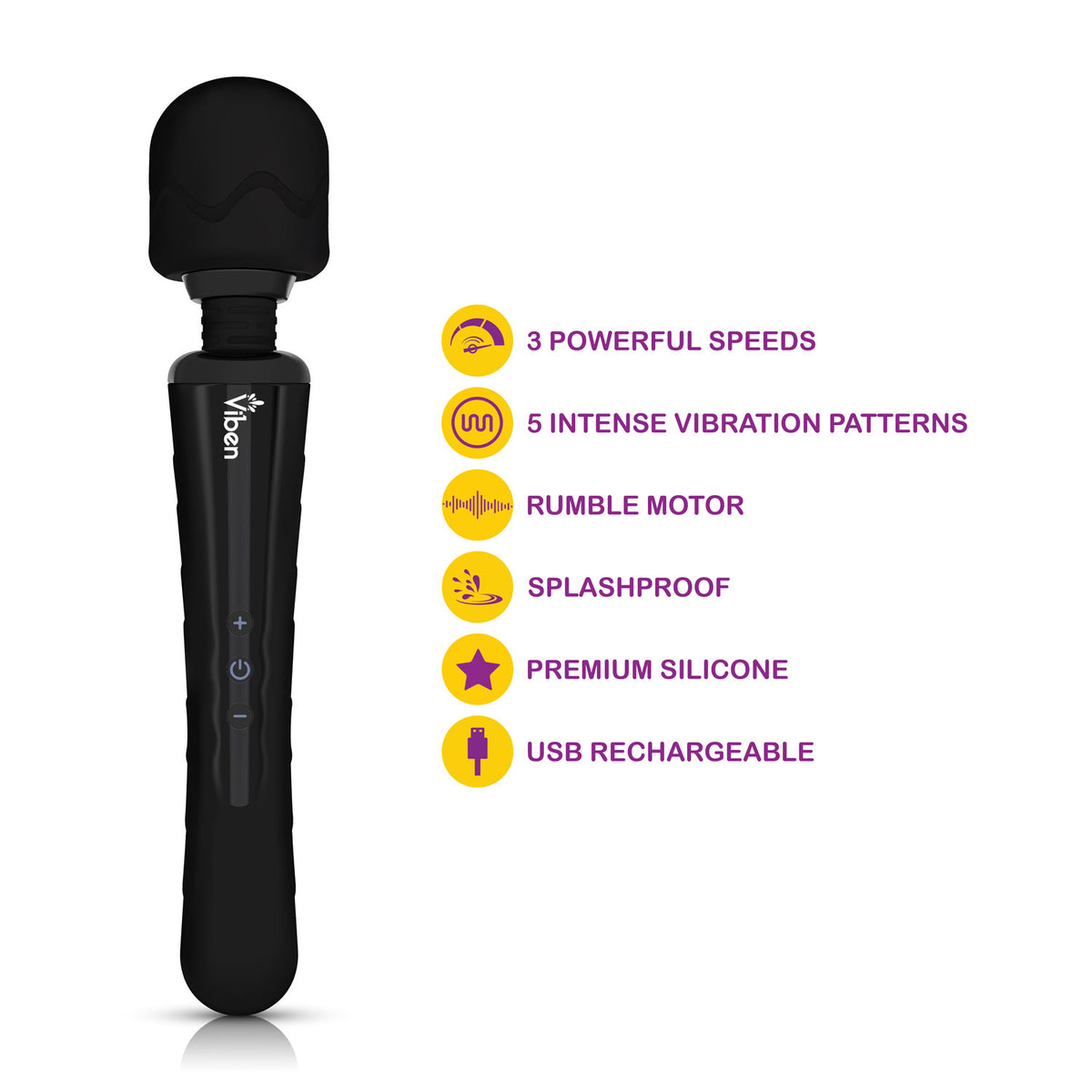 Viben Obsession Wand Massager in Black > Sex Toys > Massage Wands