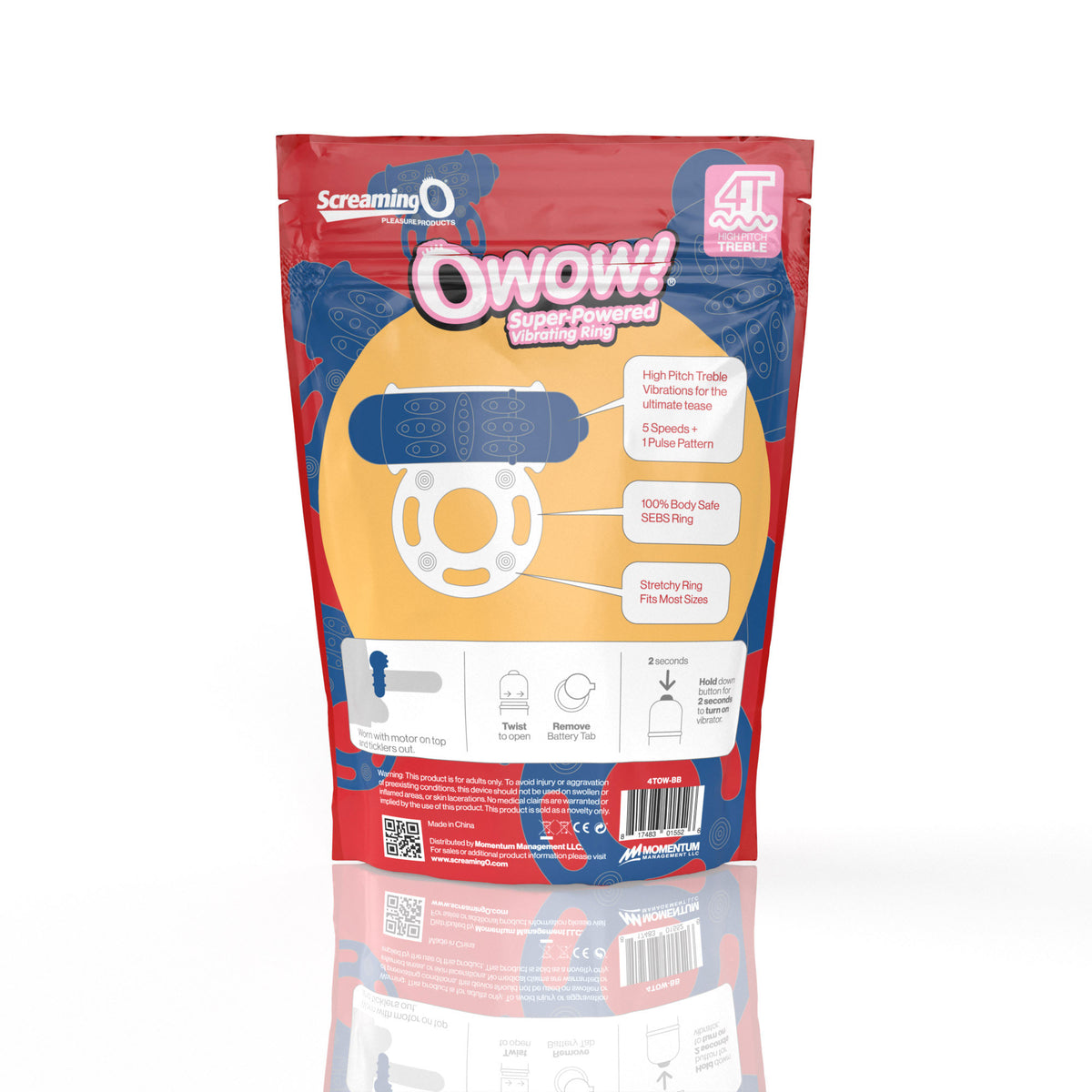 Owow 4T OWow Vibrating Ring – Body-Safe SEBS Material Ring with High Pitch Treble Vibrations > Cock Ring > Vibrating