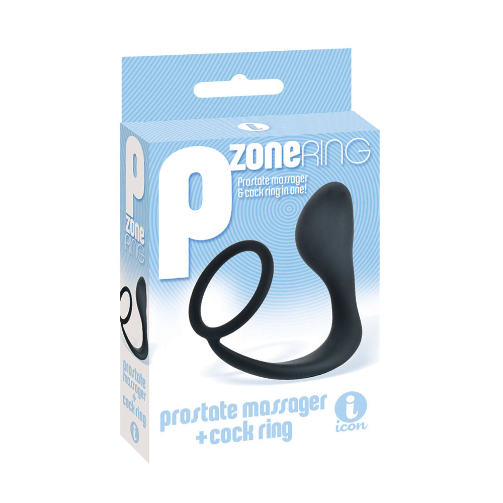 The 9s P Zone Cock Ring Black Anal Plug With Cock Ring Secondary image