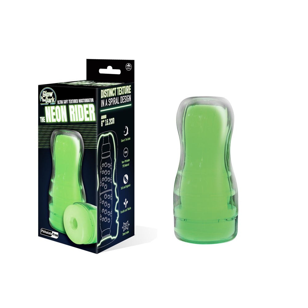 Neon Rider – Glow in the Dark Flexible 6 Inch Masturbator > Sex Toys For Men > Masturbators > Manual Main image