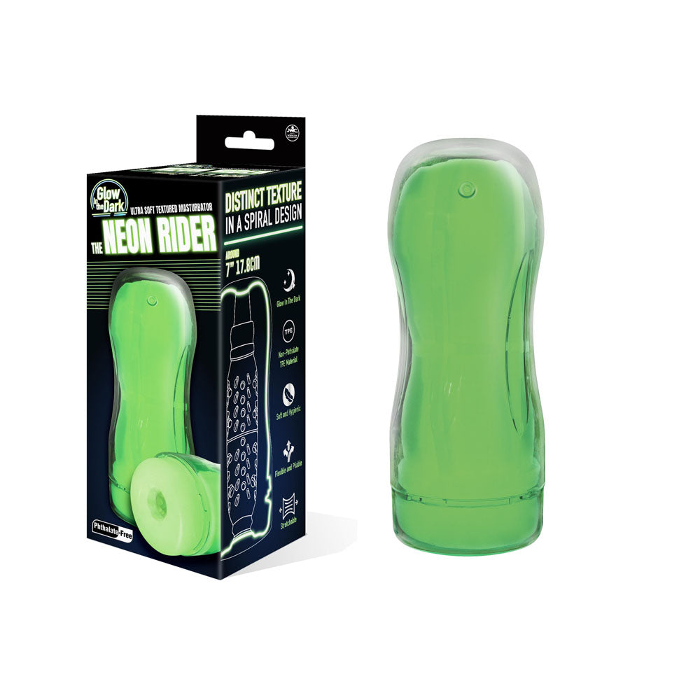 The Neon Rider Masturbator – Glow in the Dark Soft Flexible Masturbator 7 Inch > Sex Toys For Men > Masturbators Cup Main image