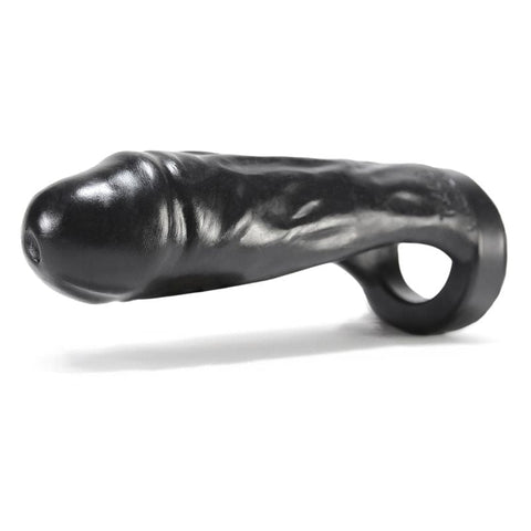 Thug Double Fucker Black - Thick Girth Silicone Penetrator - 8 Inch Black SLEEVES