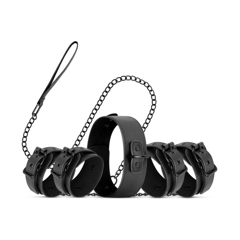 Total Restraint Complete Set in Black for BDSM Play > Bondage Gear > Collars