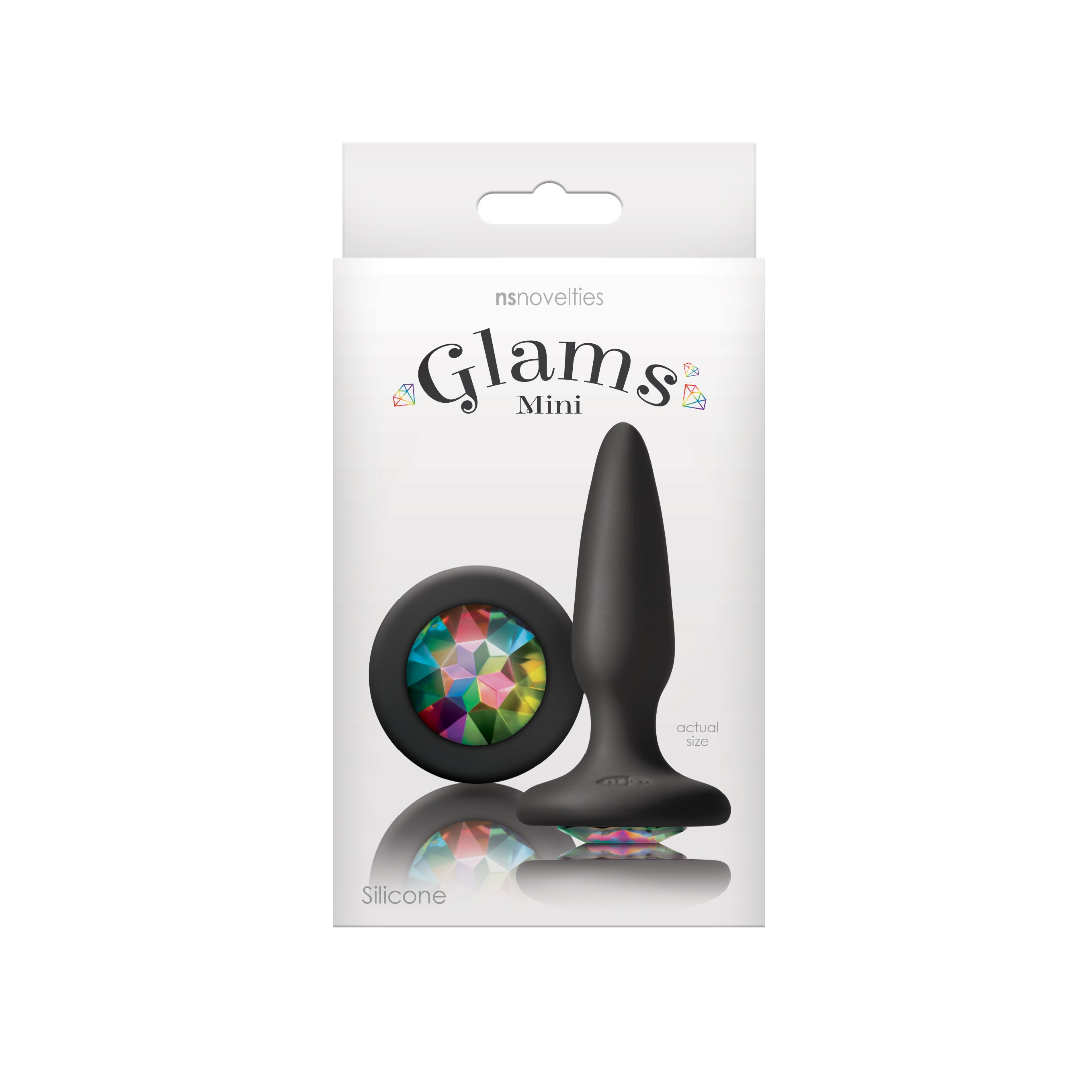 Glams Mini 8.4 cm Butt Plug with Sparkling Gem Black > Anal Range > Jewel Butt Plugs