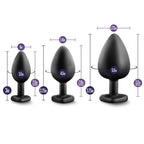 Luxe Bling Plugs Training Kit Black With Rainbow Gems 3 Sizes > Anal Range > Butt Plug Kits