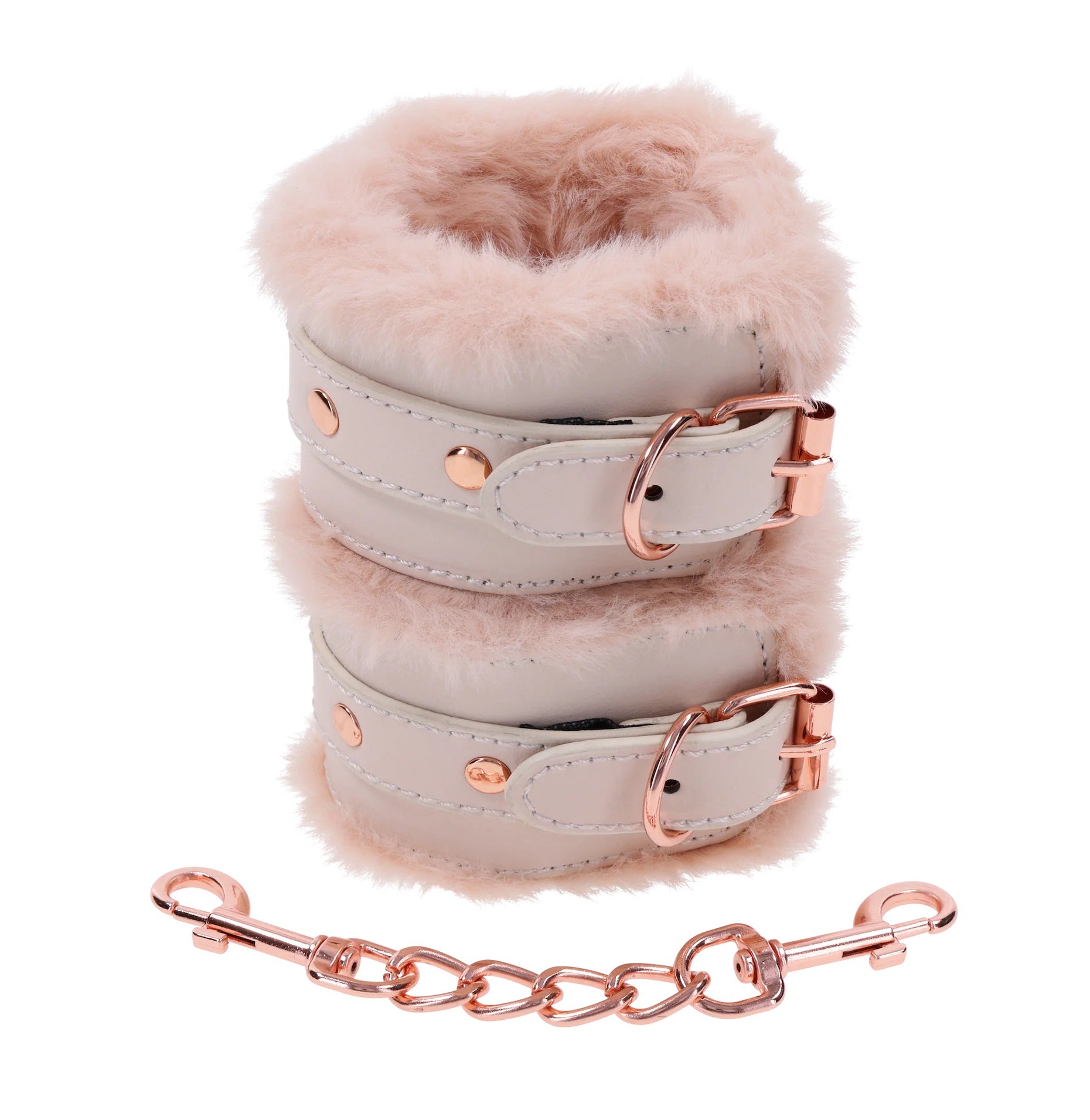 Sex and Mischief Peaches and Cream Fur Handcuffs PeachPuff > Bondage Gear > Restraints