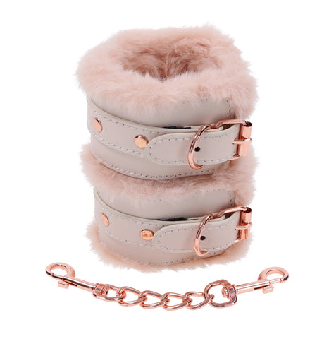 Sex and Mischief Peaches and Cream Fur Handcuffs PeachPuff > Bondage Gear > Restraints