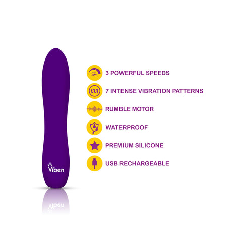 Viben Vivacious Rumble Motor Rechargeable Bullet Vibrator Violet BULLETS