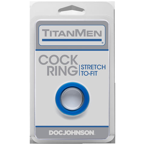 TitanMen Cock Ring Blue Stretch to Fit COCK RINGS