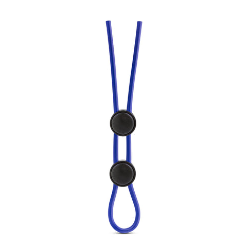 Stay Hard Silicone Double Loop (Black) – Adjustable Cock Ring Blue COCK RINGS