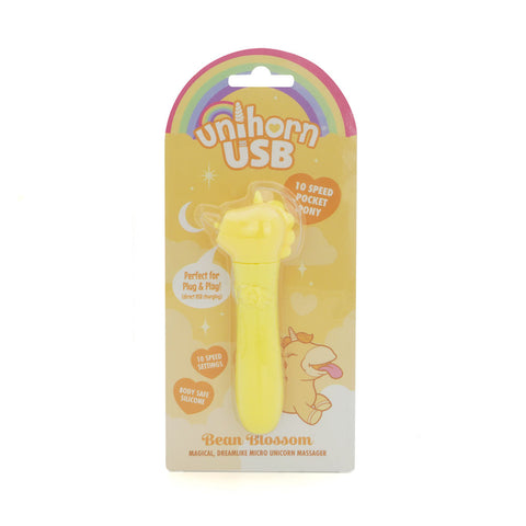 Unihorn USB Bullet Bean Blossom 10 Speed USB Rechargeable Vibrator Yellow BULLETS