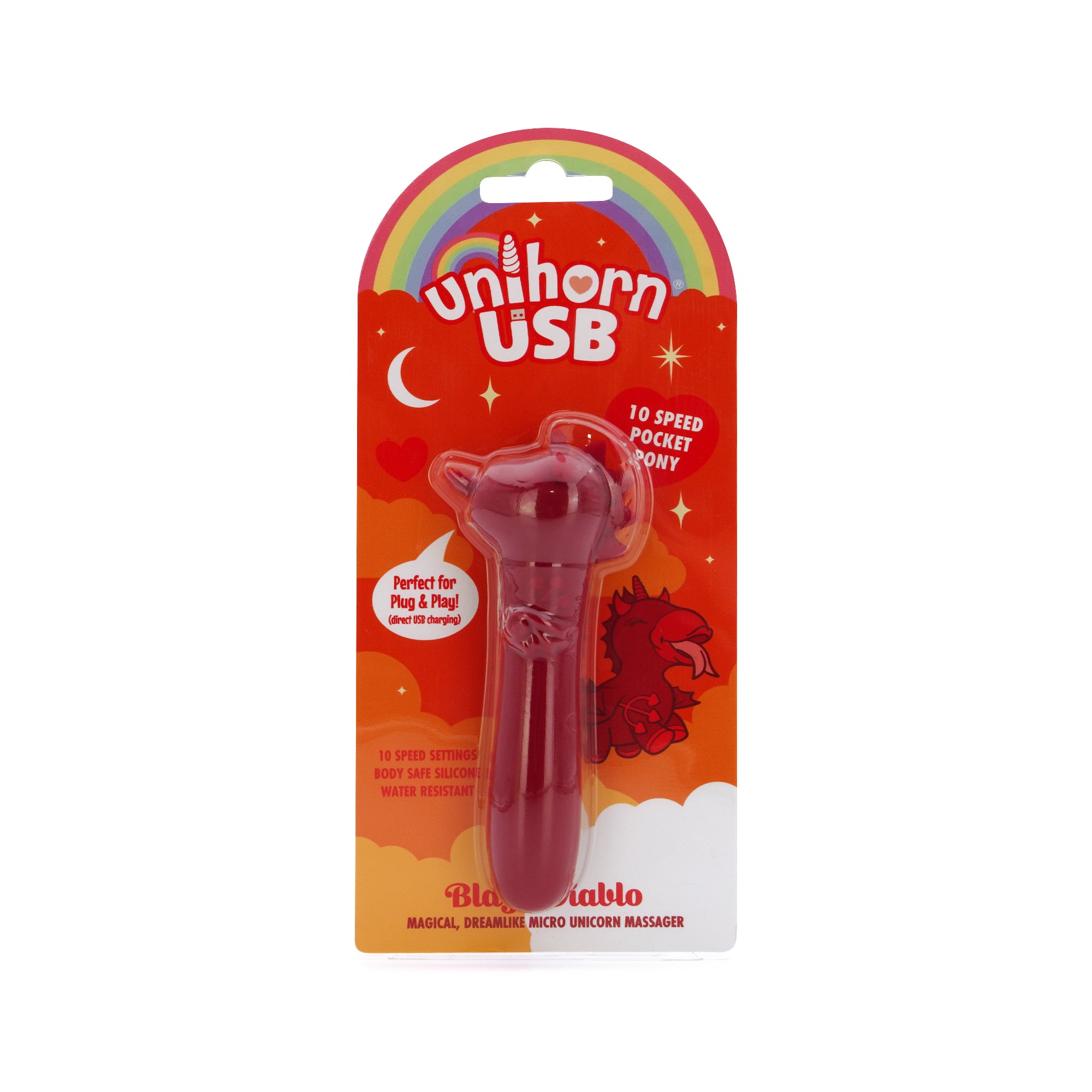 Unihorn Blaze Diablo USB Rechargeable Silicone Bullet Vibrator with 10 Speeds > Vibrators > Ladies > Clitoral Vibrators and Stimulators