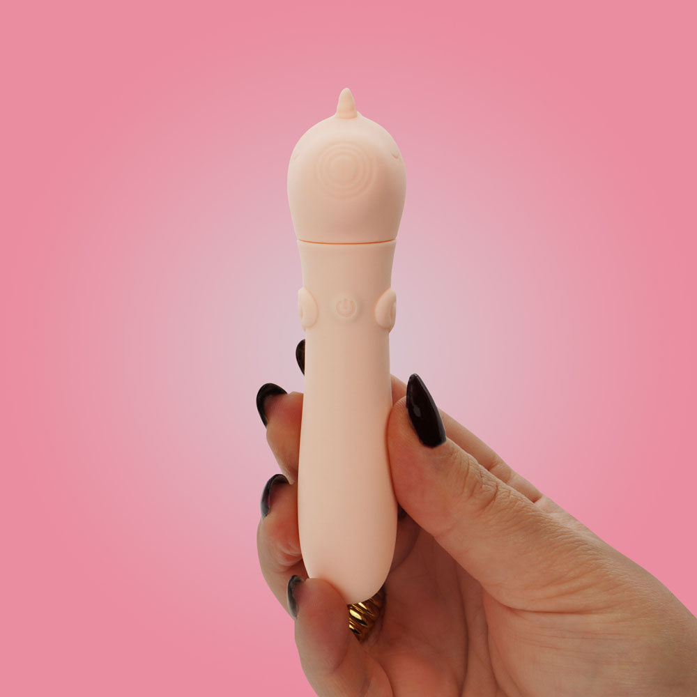 Unihorn Heart Throb Coral USB Rechargeable Vibrating Bullet 4 Inches BULLETS & EGGS