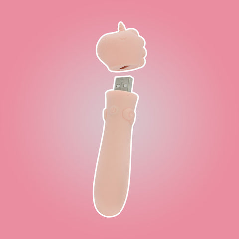 Unihorn Heart Throb Coral USB Rechargeable Vibrating Bullet 4 Inches BULLETS