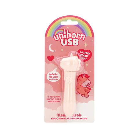Unihorn Heart Throb Coral USB Rechargeable Vibrating Bullet 4 Inches BULLETS