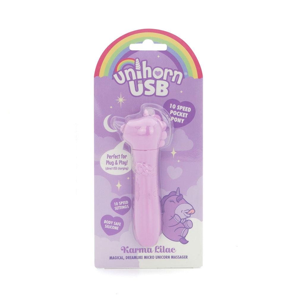 Unihorn USB Bullet Karma Lilac 10 Speed Rechargeable Vibrating Bullet Purple BULLETS & EGGS