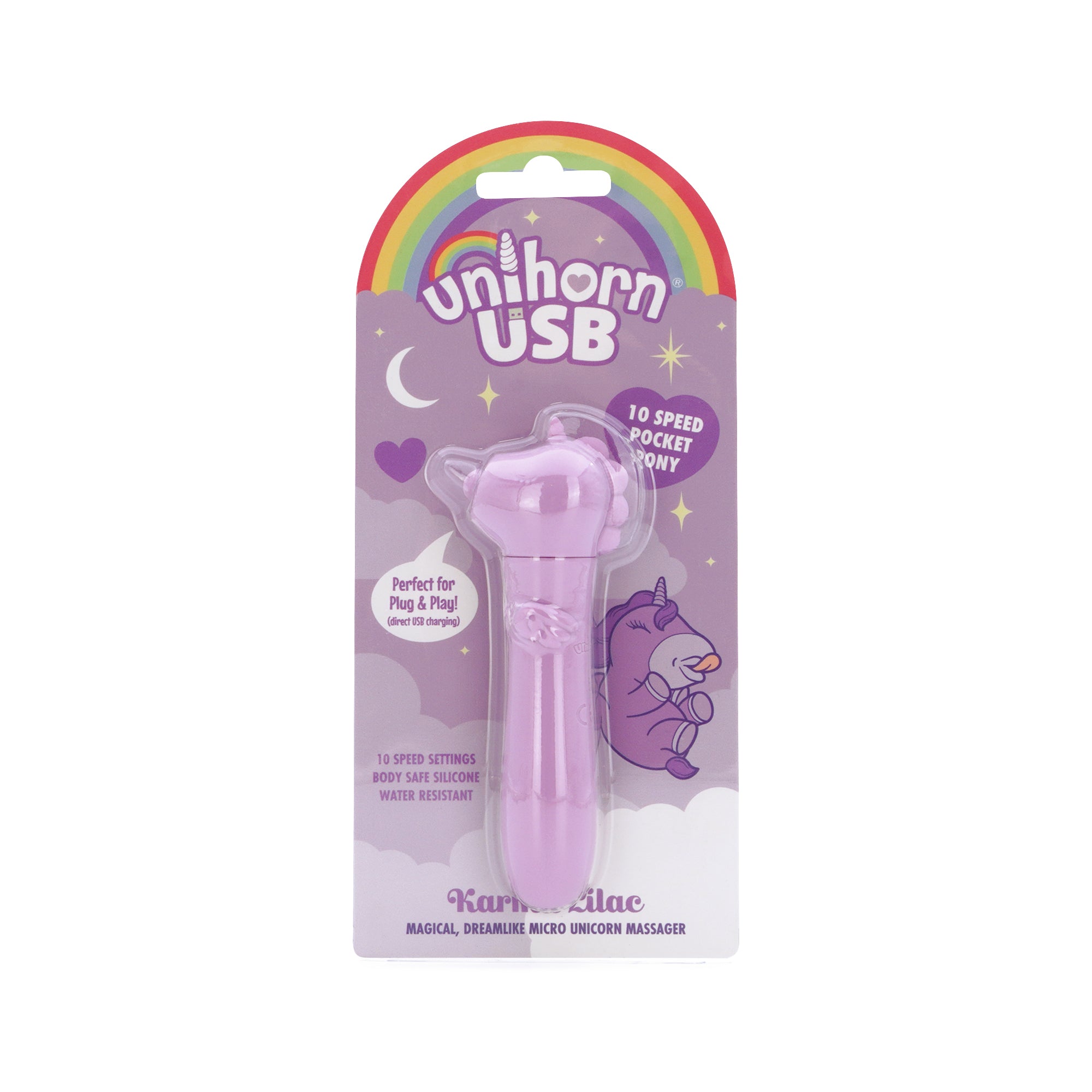 Unihorn USB Bullet Karma Lilac 10 Speed Rechargeable Vibrating Bullet Purple BULLETS