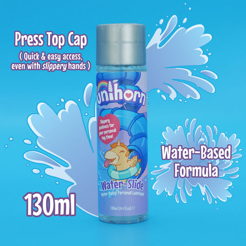 Unihorn Water-Slide Lubricant - Water Based Lubricant - 130 ml Bottle Lubricants, Creams & Glides