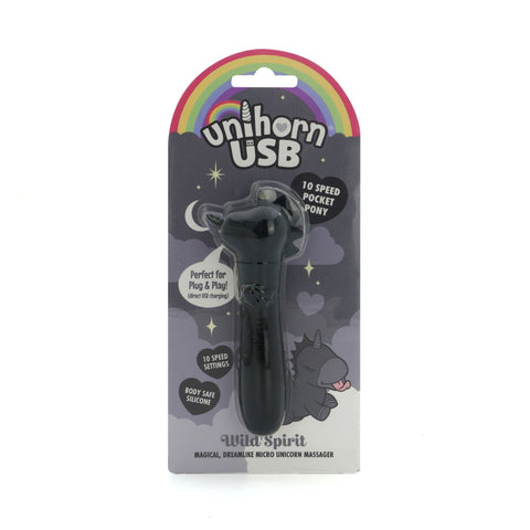 Unihorn Wild Spirit USB Rechargeable Vibrating Bullet 3 Inches Black BULLETS