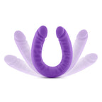 Ruse Silicone Slim 18in Purple Double Dong Dildo 1.5in Wide Purple > Dildos > Double Dildos