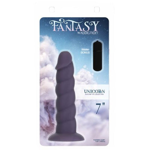 Unicorn Dildo 7 Inch Purple Fantasy Silicone Sex Toy Purple DONGS