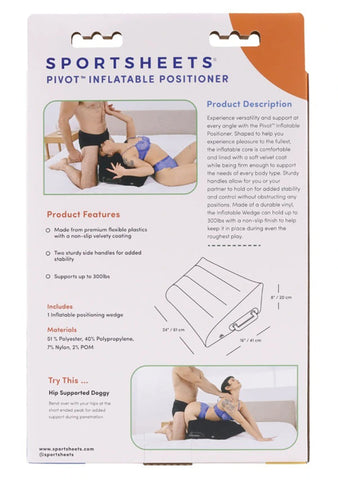 Pivot Inflatable Positioner 20cm x 61cm x 41cm Black Sex Positioners