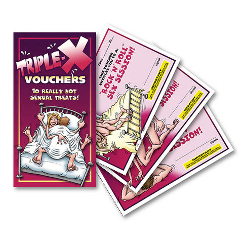 Triple X Vouchers Set of 10 Adult Intimacy Treats for Couples Default Title Gag Gifts & Novelties