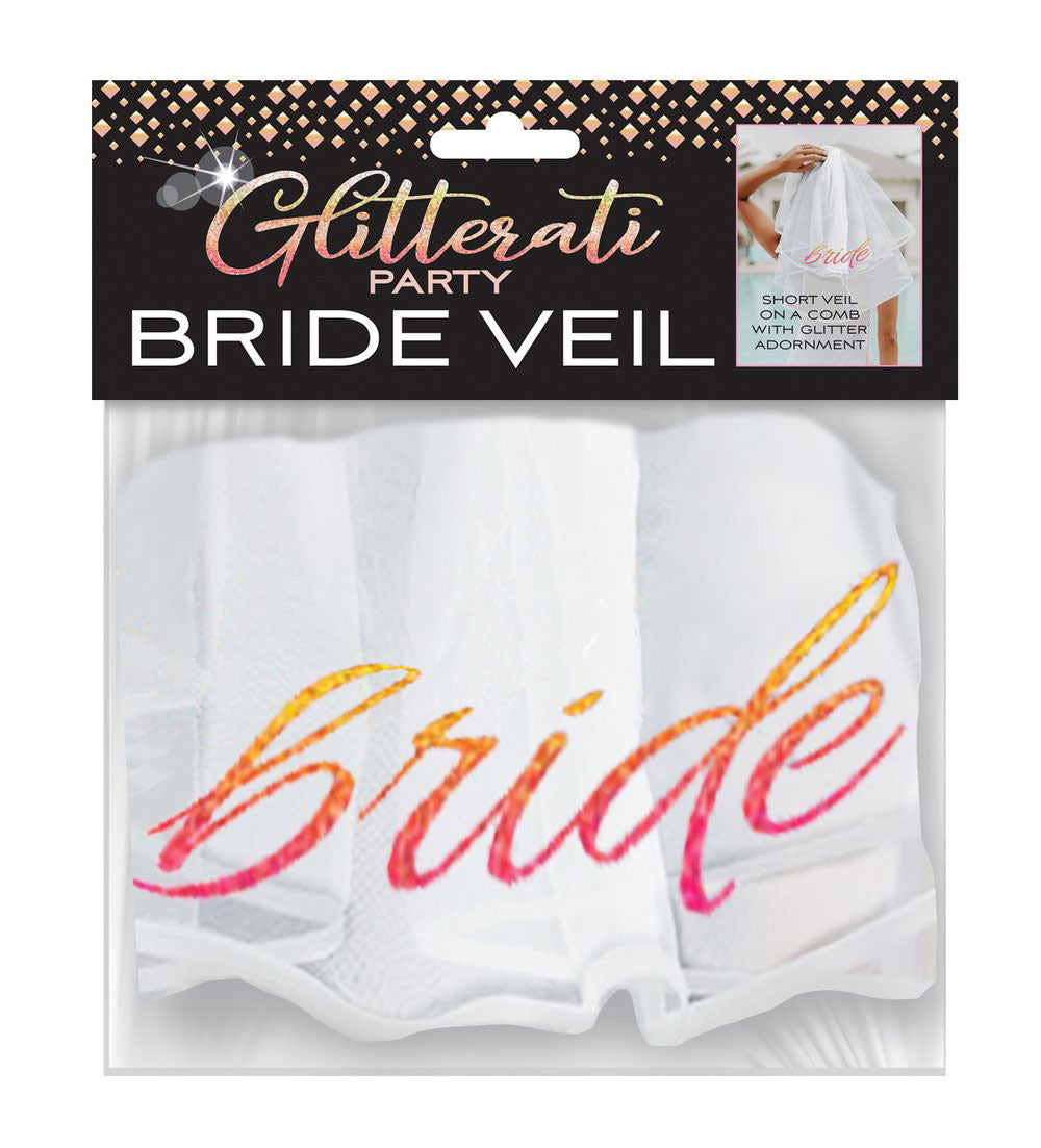 Glitterati Bride Veil Hens Party Novelty Accessory Default Title Bachelor & Bachelorette Items