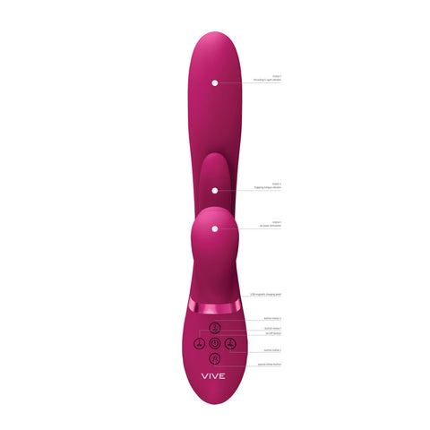 Vive Ena Rabbit Vibrator With Flapping Tongue Pink VIBRATORS-RABBIT