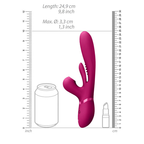 Vive Ena Rabbit Vibrator With Flapping Tongue Pink VIBRATORS-RABBIT