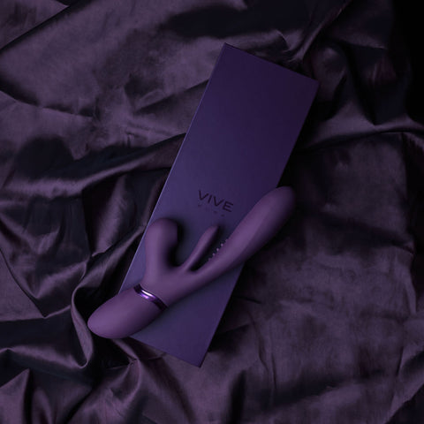 Vive Ena Rabbit Vibrator with Flapping Tongue Deep Purple VIBRATORS-RABBIT