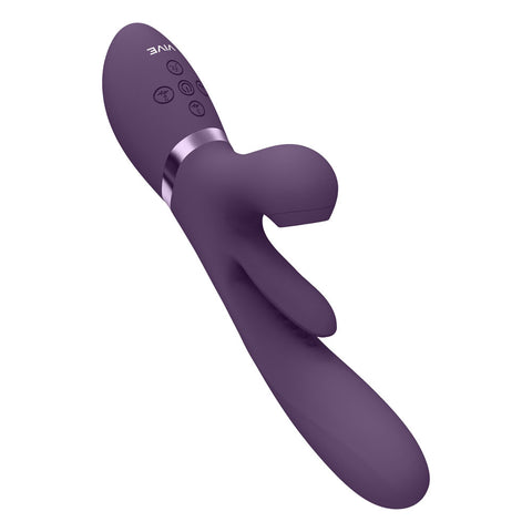 Vive Ena Rabbit Vibrator with Flapping Tongue Deep Purple VIBRATORS-RABBIT