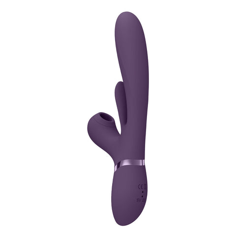 Vive Ena Rabbit Vibrator with Flapping Tongue Deep Purple VIBRATORS-RABBIT