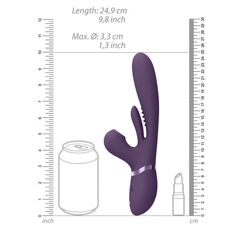 Vive Ena Rabbit Vibrator with Flapping Tongue Deep Purple VIBRATORS-RABBIT