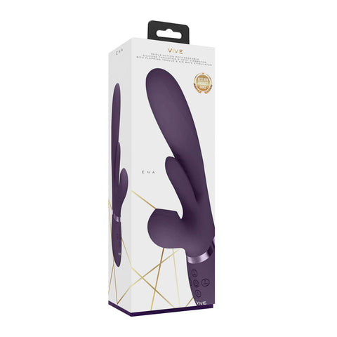 Vive Ena Rabbit Vibrator with Flapping Tongue Deep Purple VIBRATORS-RABBIT