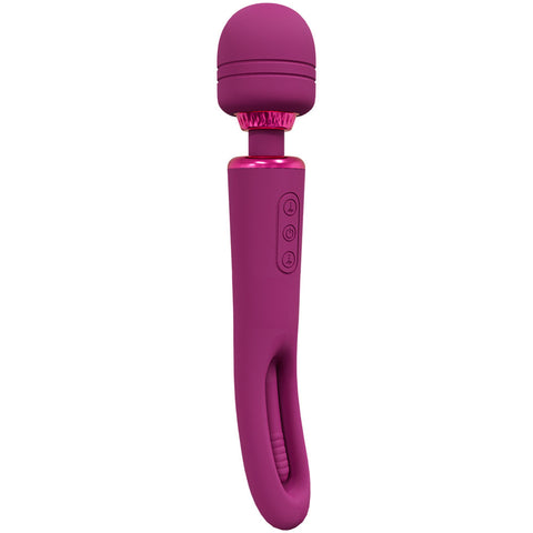 Vive Kiku Double Ended Vibrating Wand and Flapping Massager Pink Electric Massager