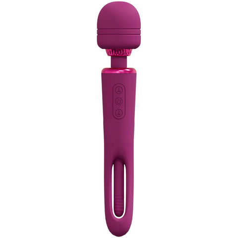 Vive Kiku Double Ended Vibrating Wand and Flapping Massager Pink Electric Massager